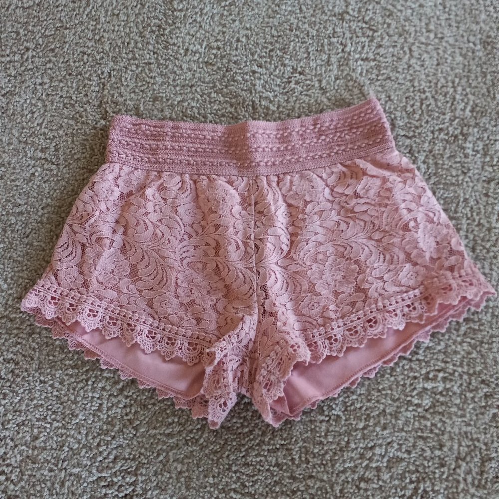 Pink Lace Shorts